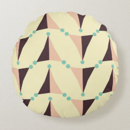 Geometric pattern in retro vibe rond kussen