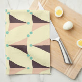 Geometric pattern in retro vibe theedoek (Quarter Fold)