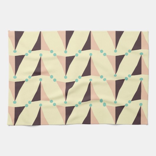 Geometric pattern in retro vibe theedoek (Horizontaal)