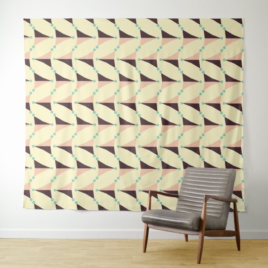 Geometric pattern in retro vibe wandkleed (In Situ (horizontaal))