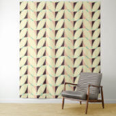 Geometric pattern in retro vibe wandkleed (In situ)
