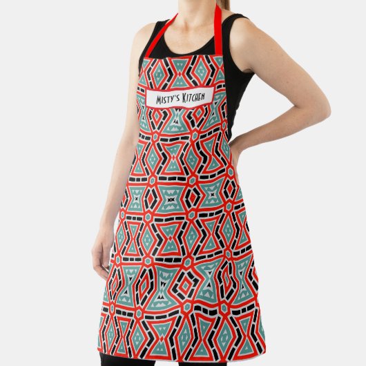 Geometric Pattern Name Personalized Aprons Schort (Insitu)