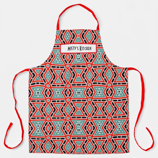 Geometric Pattern Name Personalized Aprons Schort (Voorkant)