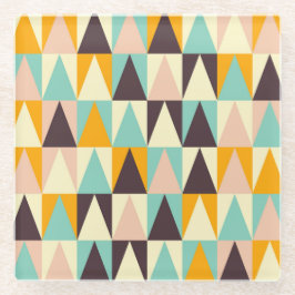 Geometric pattern of multi-colored triangles  glazen onderzetter