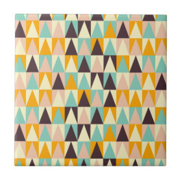 Geometric pattern of multi-colored triangles  tegeltje