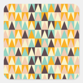 Geometric pattern of multi-colored triangles  vierkante sticker