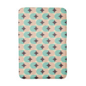 Geometric pattern of teal, beige, and black shapes badmat (Voorkant Verticaal)
