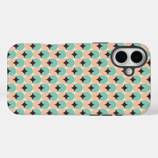 Geometric pattern of teal, beige, and black shapes Case-Mate iPhone case (Achterkant (horizontaal))