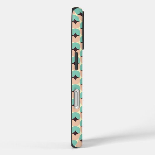 Geometric pattern of teal, beige, and black shapes Case-Mate iPhone case (Achterkant / Rechts)