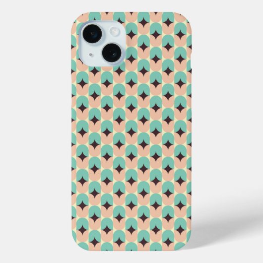 Geometric pattern of teal, beige, and black shapes Case-Mate iPhone case (Achterkant)