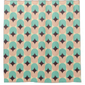 Geometric pattern of teal, beige, and black shapes douchegordijn (Voorkant)