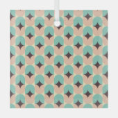 Geometric pattern of teal, beige, and black shapes glas ornament (Voorkant)