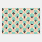 Geometric pattern of teal, beige, and black shapes inpakpapier vel (Voorkant)