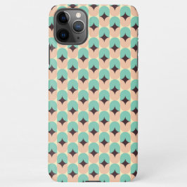 Geometric pattern of teal, beige, and black shapes iPhone 11Pro max hoesje