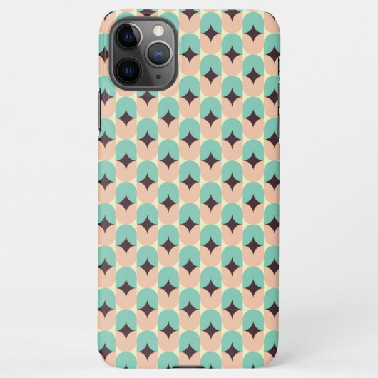 Geometric pattern of teal, beige, and black shapes iPhone hoesje (Achterkant)