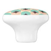 Geometric pattern of teal, beige, and black shapes keramische knop (Zijkant)