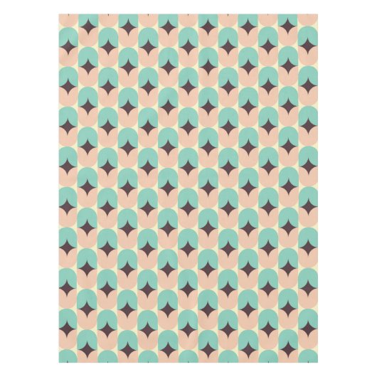 Geometric pattern of teal, beige, and black shapes tafelkleed (Voorkant)
