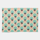 Geometric pattern of teal, beige, and black shapes theedoek (Horizontaal)