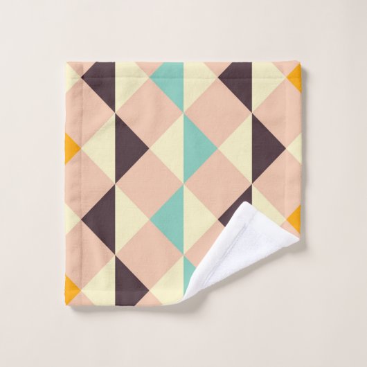 Geometric pattern overlapping diamonds & triangle bad handdoek (Wasdoekje)