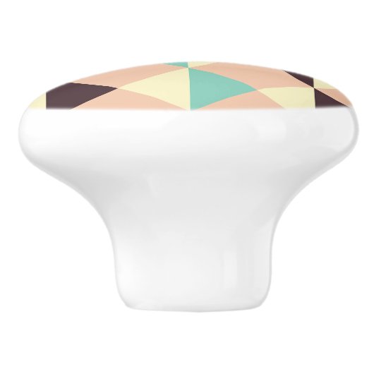 Geometric pattern overlapping diamonds & triangle keramische knop (Zijkant)