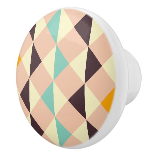 Geometric pattern overlapping diamonds & triangle keramische knop (Rechts)