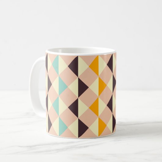 Geometric pattern overlapping diamonds & triangle koffiemok (Voorkant links)