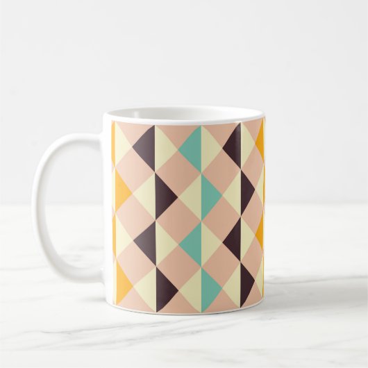 Geometric pattern overlapping diamonds & triangle koffiemok (Links)