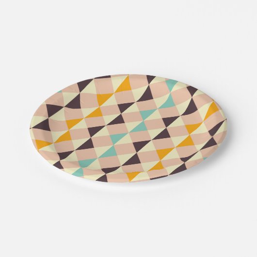 Geometric pattern overlapping diamonds & triangle papieren bordje (Gekanteld)