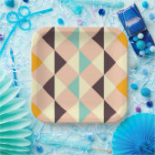 Geometric pattern overlapping diamonds & triangle papieren bordje (Feest)