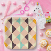 Geometric pattern overlapping diamonds & triangle papieren bordje (Feest)