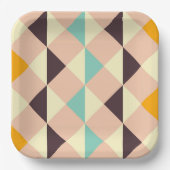 Geometric pattern overlapping diamonds & triangle papieren bordje (Voorkant)