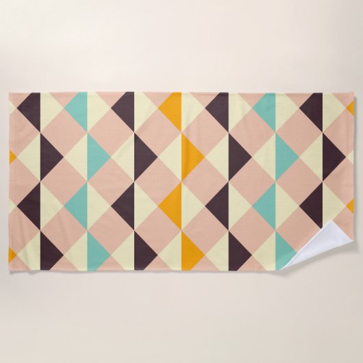 Geometric pattern overlapping diamonds & triangle strandlaken (Voorkant)