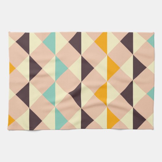 Geometric pattern overlapping diamonds & triangle theedoek (Horizontaal)