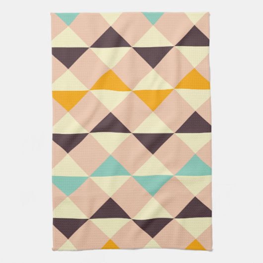 Geometric pattern overlapping diamonds & triangle theedoek (Verticaal)