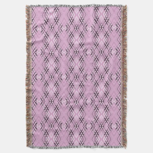 Geometric pattern retro pink diamonds deken (Voorkant Verticaal)