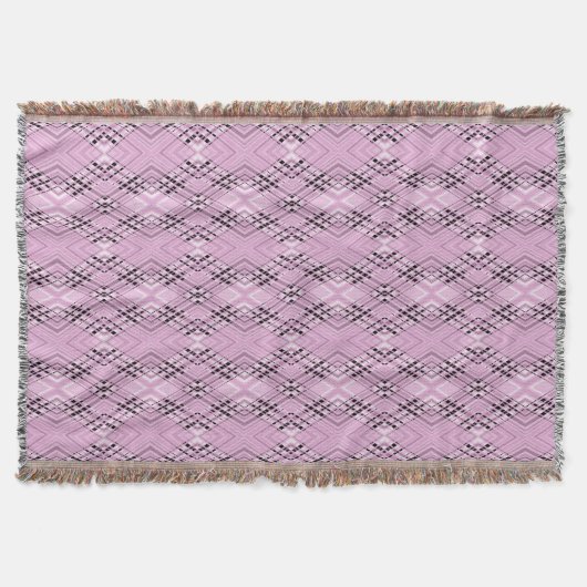 Geometric pattern retro pink diamonds deken (Voorkant)