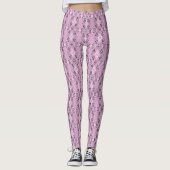 Geometric pattern retro pink diamonds leggings (Voorkant)