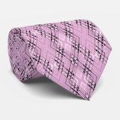 Geometric pattern retro pink diamonds stropdas (Opgerold)