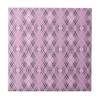 Geometric pattern retro pink diamonds tegeltje