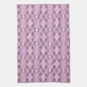 Geometric pattern retro pink diamonds theedoek (Verticaal)