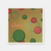 Geometric Pattern Stippen Circles op elke Golden N Servet (Voorkant)