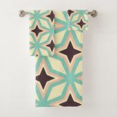 Geometric pattern with alternating dark star shape bad handdoek (Insitu)