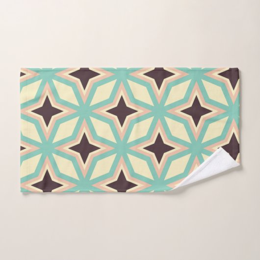 Geometric pattern with alternating dark star shape bad handdoek (Handdoek)