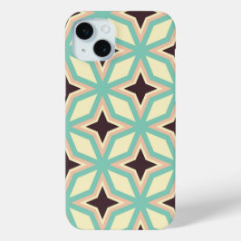 Geometric pattern with alternating dark star shape iPhone 15 mini hoesje