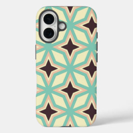 Geometric pattern with alternating dark star shape iPhone 16 hoesje