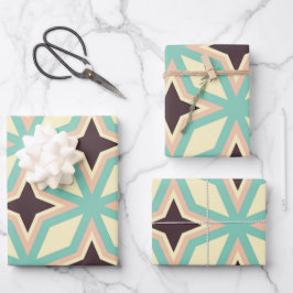 Geometric pattern with alternating dark star shape inpakpapier vel