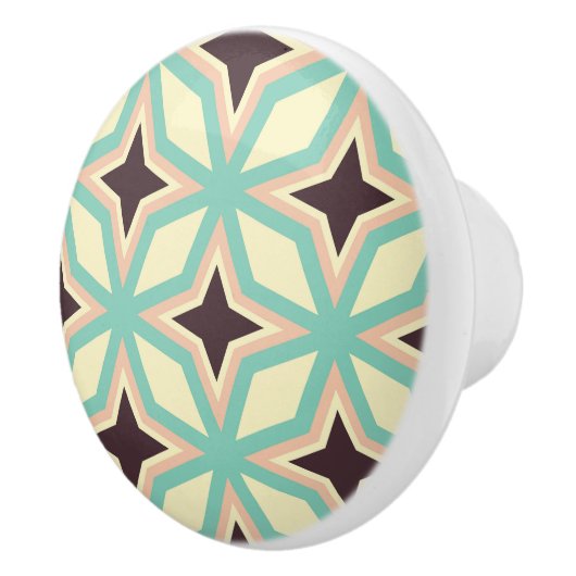 Geometric pattern with alternating dark star shape keramische knop (Rechts)