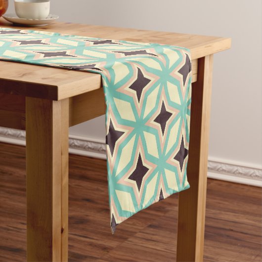 Geometric pattern with alternating dark star shape korte tafelloper (Voorbeeld)