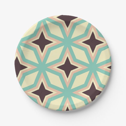 Geometric pattern with alternating dark star shape papieren bordje (Voorkant)