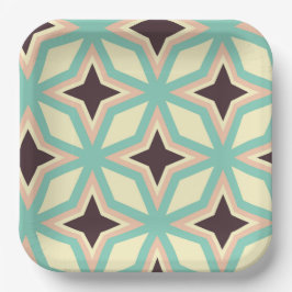 Geometric pattern with alternating dark star shape papieren bordje